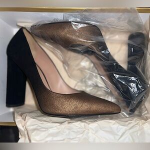 Gregory Black and Gold Ombré Block Heels NEW IN BOX